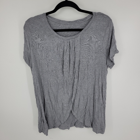 a:glow Gray Short-sleeve maternity shirt - Picture 5 of 12